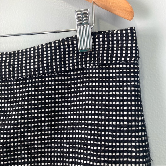 Gap Wool Blend Miniskirt Black and White Woven Tweed Size 14 NWOT - Picture 2 of 9